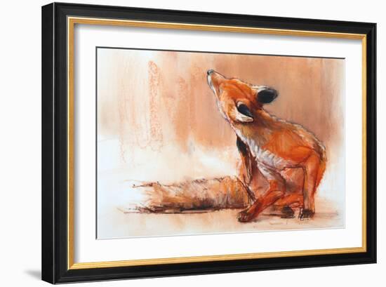 Spring Vixen, 2022, (pastel on paper)-Mark Adlington-Framed Giclee Print