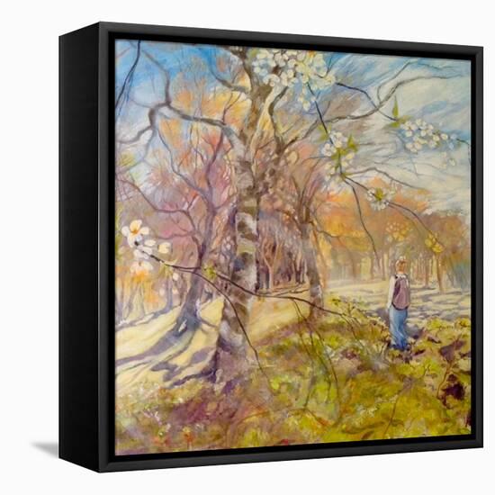 Spring Walk Under The Blossoms-Mary Smith-Framed Premier Image Canvas