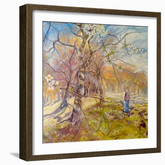 Spring Walk Under The Blossoms-Mary Smith-Framed Giclee Print