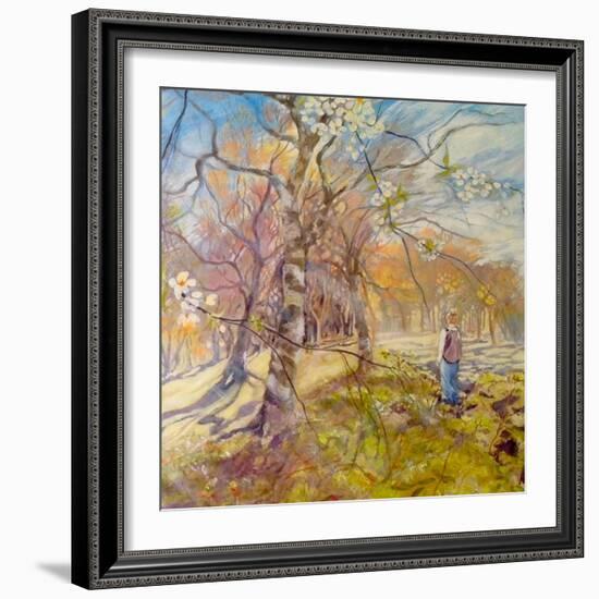 Spring Walk Under The Blossoms-Mary Smith-Framed Giclee Print