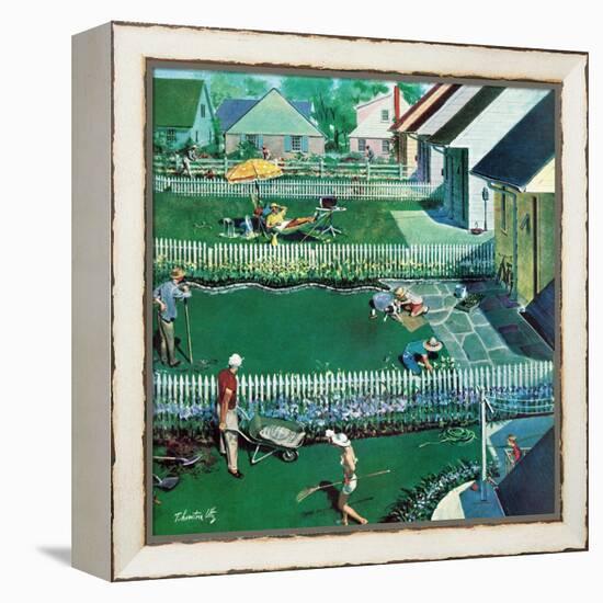 "Spring Yardwork", May 18, 1957-Thornton Utz-Framed Premier Image Canvas