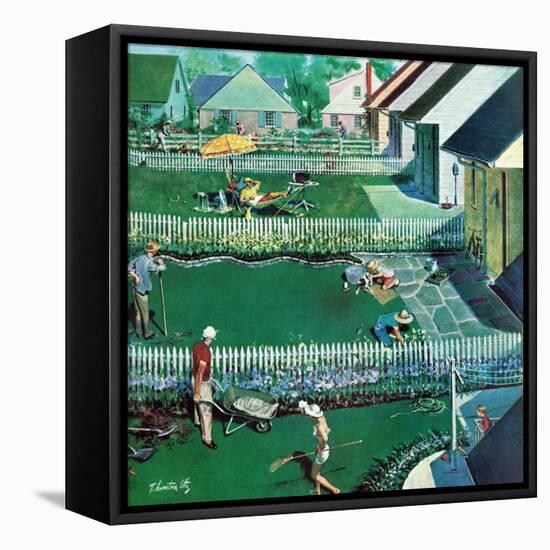 "Spring Yardwork", May 18, 1957-Thornton Utz-Framed Premier Image Canvas