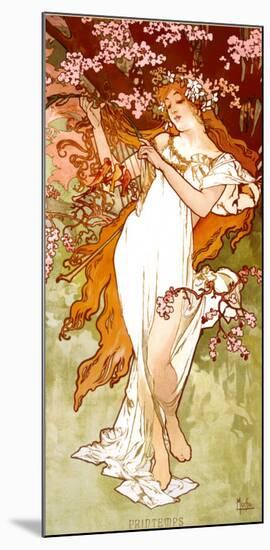 Spring-Alphonse Mucha-Mounted Art Print