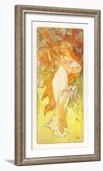 Spring-Alphonse Mucha-Framed Premium Giclee Print