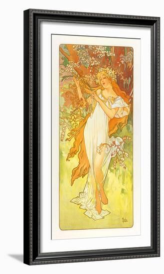 Spring-Alphonse Mucha-Framed Premium Giclee Print