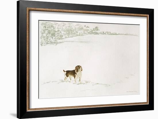 Springer Spaniel in the Snow-Suzi Kennett-Framed Giclee Print