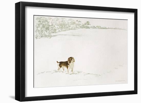 Springer Spaniel in the Snow-Suzi Kennett-Framed Giclee Print