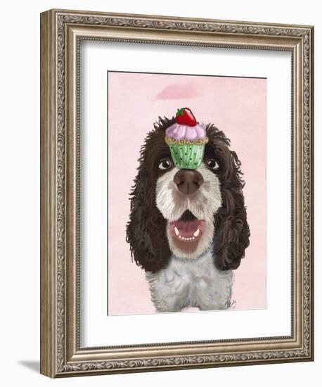 Springer Spaniel with Cupcake-Fab Funky-Framed Premium Giclee Print