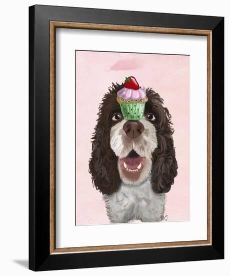 Springer Spaniel with Cupcake-Fab Funky-Framed Premium Giclee Print