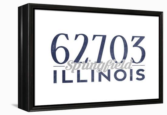 Springfield, Illinois - 62703 Zip Code (Blue)-Lantern Press-Framed Stretched Canvas