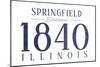 Springfield, Illinois - Established Date (Blue)-Lantern Press-Mounted Art Print