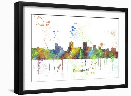 Springfield Illinois Skyline MCLR 1-Marlene Watson-Framed Giclee Print