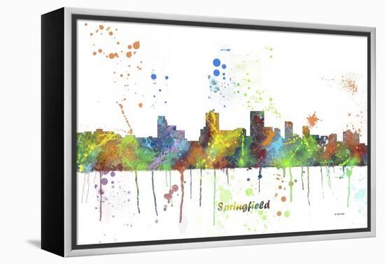 Springfield Illinois Skyline MCLR 1-Marlene Watson-Framed Premier Image Canvas