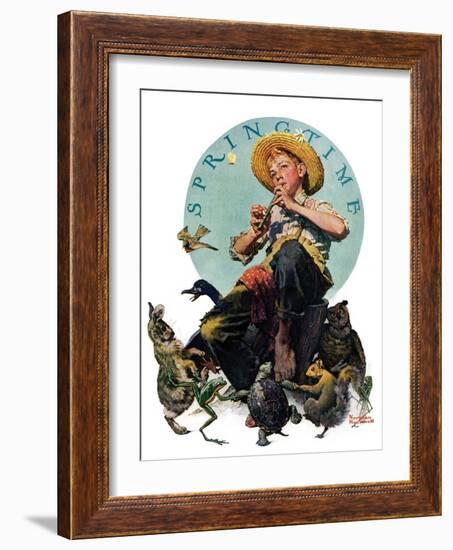 "Springtime, 1927", April 16,1927-Norman Rockwell-Framed Giclee Print