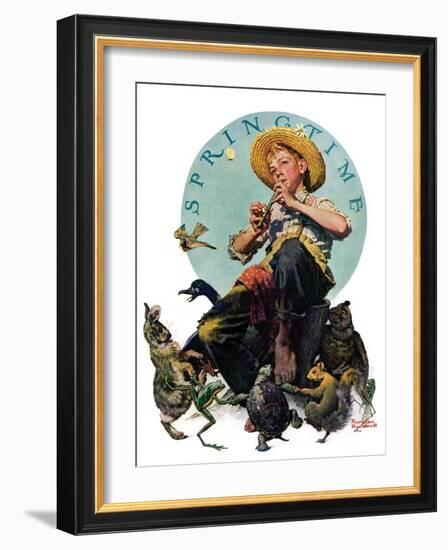 "Springtime, 1927", April 16,1927-Norman Rockwell-Framed Giclee Print