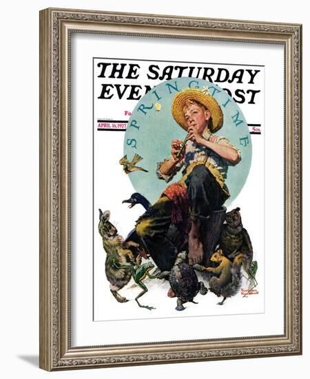 "Springtime, 1927" Saturday Evening Post Cover, April 16,1927-Norman Rockwell-Framed Giclee Print