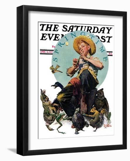 "Springtime, 1927" Saturday Evening Post Cover, April 16,1927-Norman Rockwell-Framed Giclee Print