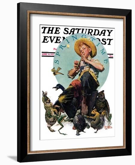 "Springtime, 1927" Saturday Evening Post Cover, April 16,1927-Norman Rockwell-Framed Giclee Print