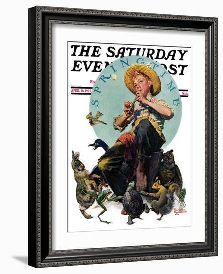 "Springtime, 1927" Saturday Evening Post Cover, April 16,1927-Norman Rockwell-Framed Giclee Print