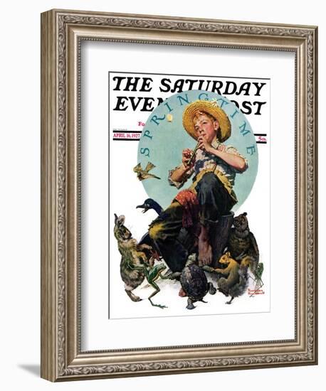 "Springtime, 1927" Saturday Evening Post Cover, April 16,1927-Norman Rockwell-Framed Giclee Print