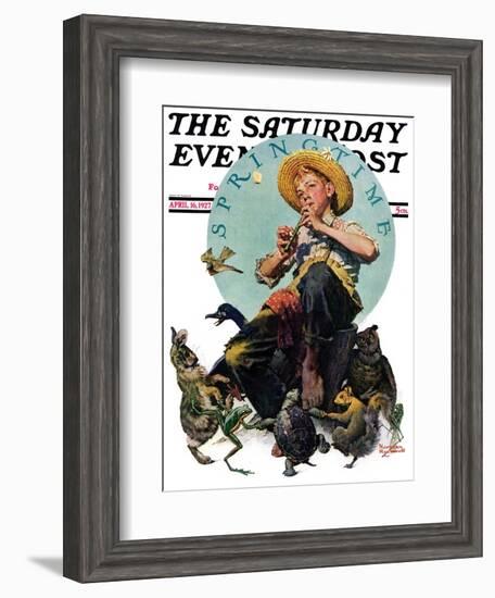 "Springtime, 1927" Saturday Evening Post Cover, April 16,1927-Norman Rockwell-Framed Giclee Print