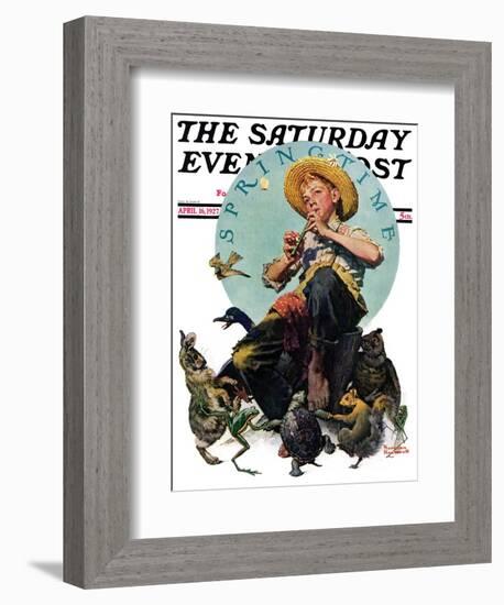 "Springtime, 1927" Saturday Evening Post Cover, April 16,1927-Norman Rockwell-Framed Giclee Print