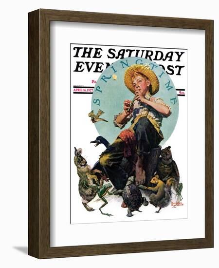 "Springtime, 1927" Saturday Evening Post Cover, April 16,1927-Norman Rockwell-Framed Giclee Print