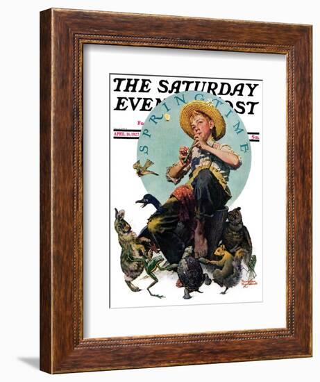 "Springtime, 1927" Saturday Evening Post Cover, April 16,1927-Norman Rockwell-Framed Giclee Print