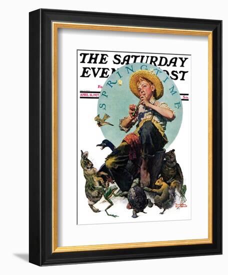 "Springtime, 1927" Saturday Evening Post Cover, April 16,1927-Norman Rockwell-Framed Giclee Print