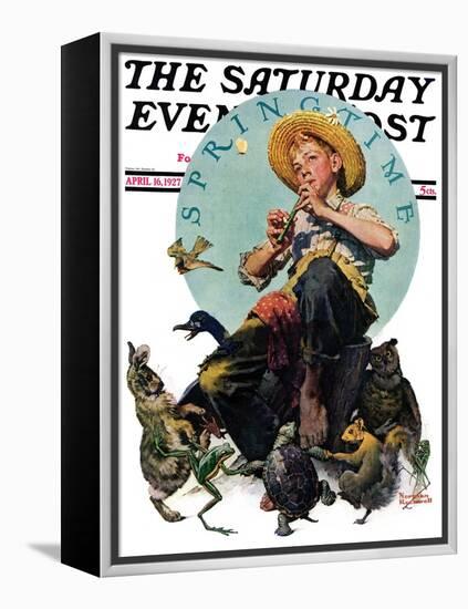 "Springtime, 1927" Saturday Evening Post Cover, April 16,1927-Norman Rockwell-Framed Premier Image Canvas