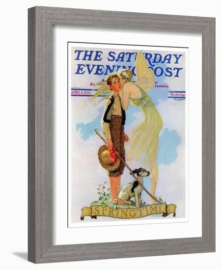 "Springtime, 1933" Saturday Evening Post Cover, April 8,1933-Norman Rockwell-Framed Giclee Print