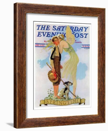 "Springtime, 1933" Saturday Evening Post Cover, April 8,1933-Norman Rockwell-Framed Giclee Print