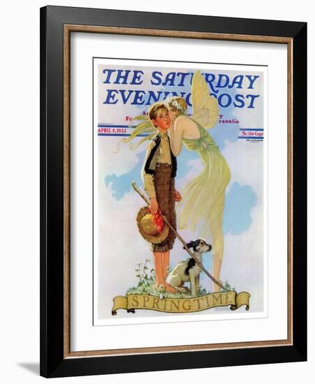 "Springtime, 1933" Saturday Evening Post Cover, April 8,1933-Norman Rockwell-Framed Giclee Print