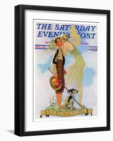 "Springtime, 1933" Saturday Evening Post Cover, April 8,1933-Norman Rockwell-Framed Giclee Print