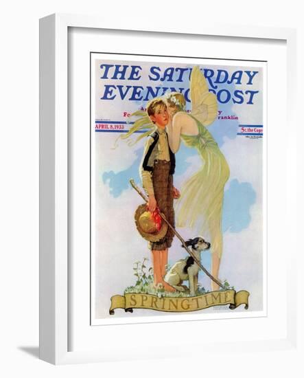 "Springtime, 1933" Saturday Evening Post Cover, April 8,1933-Norman Rockwell-Framed Giclee Print