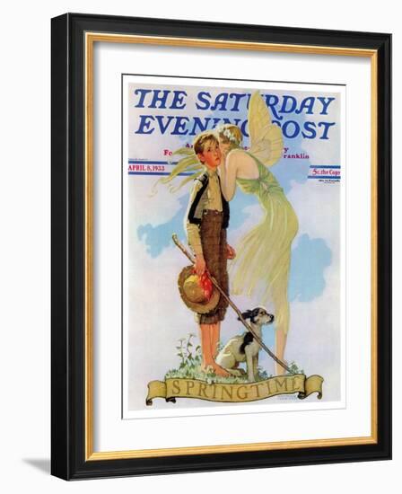 "Springtime, 1933" Saturday Evening Post Cover, April 8,1933-Norman Rockwell-Framed Giclee Print