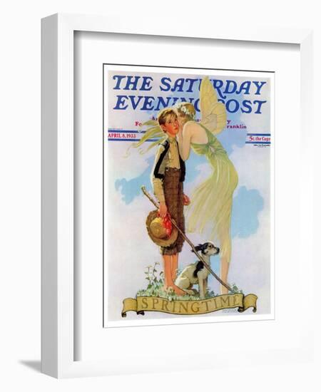 "Springtime, 1933" Saturday Evening Post Cover, April 8,1933-Norman Rockwell-Framed Giclee Print