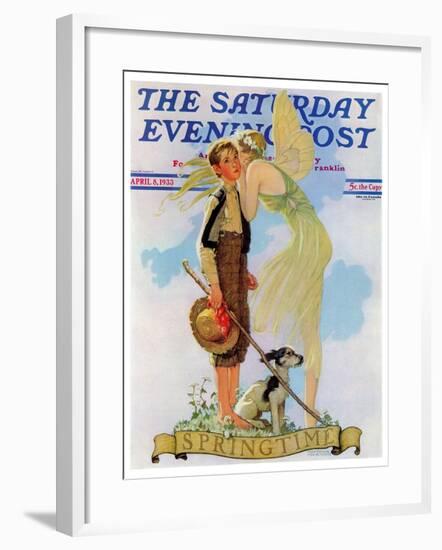 "Springtime, 1933" Saturday Evening Post Cover, April 8,1933-Norman Rockwell-Framed Giclee Print