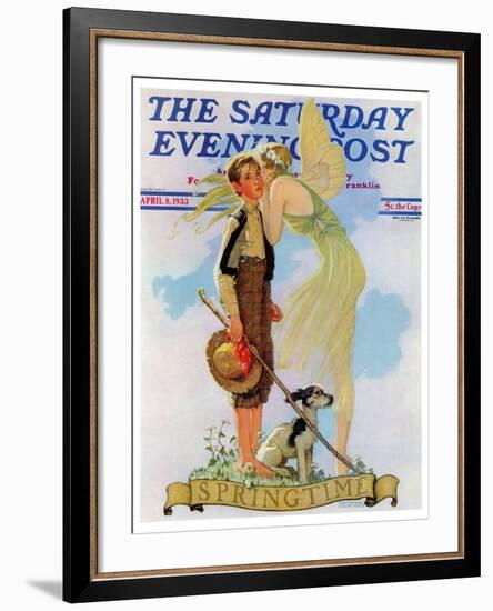 "Springtime, 1933" Saturday Evening Post Cover, April 8,1933-Norman Rockwell-Framed Giclee Print