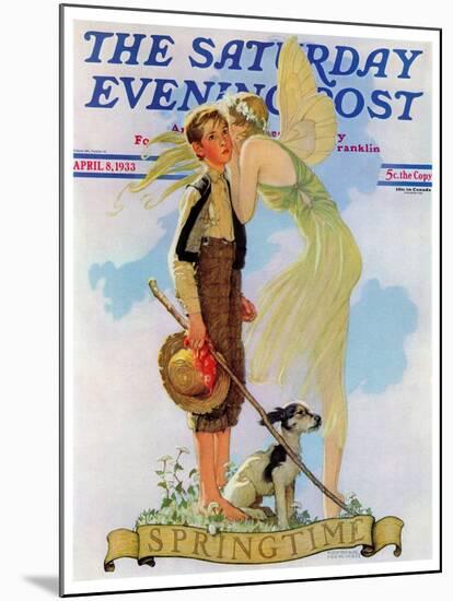 "Springtime, 1933" Saturday Evening Post Cover, April 8,1933-Norman Rockwell-Mounted Giclee Print