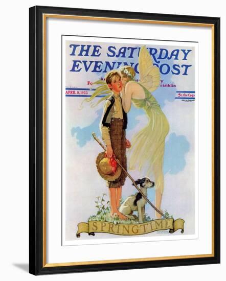 "Springtime, 1933" Saturday Evening Post Cover, April 8,1933-Norman Rockwell-Framed Giclee Print