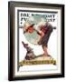 "Springtime, 1935 boy with bunny" Saturday Evening Post Cover, April 27,1935-Norman Rockwell-Framed Giclee Print