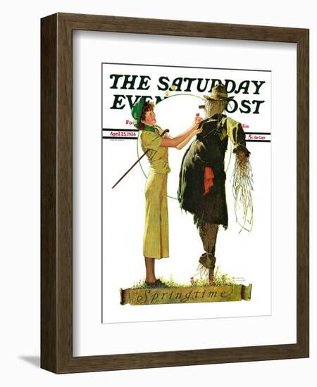 "Springtime, 1936" Saturday Evening Post Cover, April 25,1936-Norman Rockwell-Framed Giclee Print