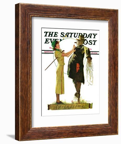 "Springtime, 1936" Saturday Evening Post Cover, April 25,1936-Norman Rockwell-Framed Giclee Print