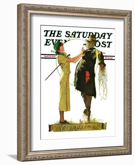 "Springtime, 1936" Saturday Evening Post Cover, April 25,1936-Norman Rockwell-Framed Giclee Print