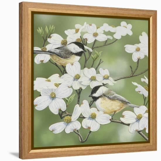 Springtime and Chickadees-William Vanderdasson-Framed Premier Image Canvas