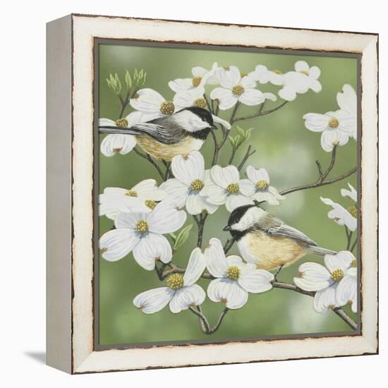 Springtime and Chickadees-William Vanderdasson-Framed Premier Image Canvas