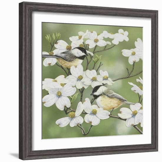 Springtime and Chickadees-William Vanderdasson-Framed Giclee Print