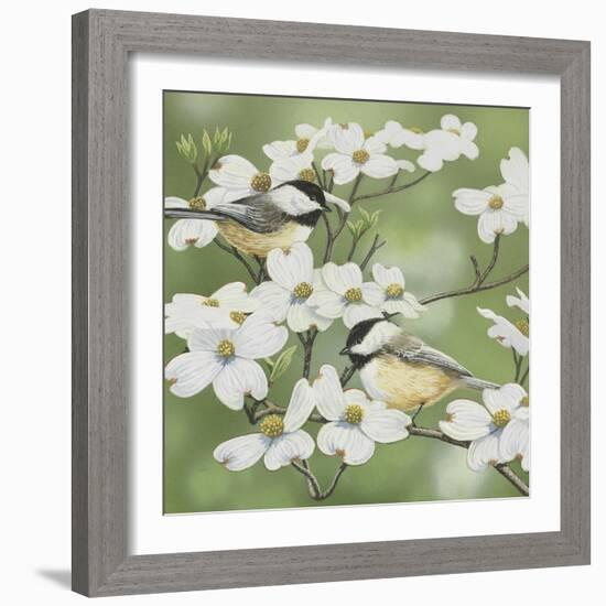 Springtime and Chickadees-William Vanderdasson-Framed Giclee Print