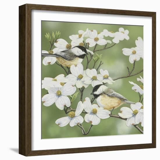 Springtime and Chickadees-William Vanderdasson-Framed Giclee Print